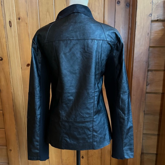 DOLCE CABO Open Drape Vegan Leather Jacket Black (XL) - Picture 6 of 17